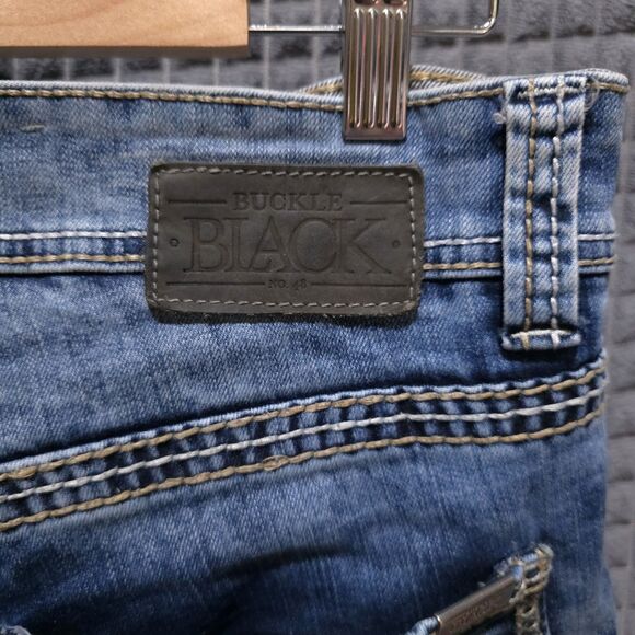 Buckle Black No3 Jeans 32x32 Y2K Mens Acid Wash Low Rise Stretch Grunge Rock VTG - Picture 10 of 16